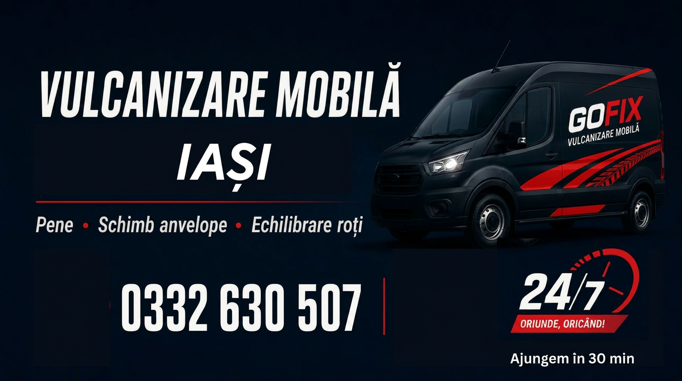 Vulcanizare Mobilă Iași Non Stop 24/7 - GoFix vine în 30 min